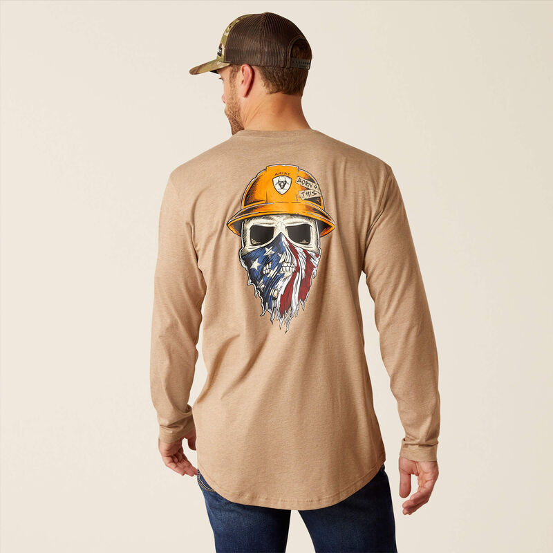 Rebar Workman Born For This T-Shirt Long Sleeve - Oatmeal Heather