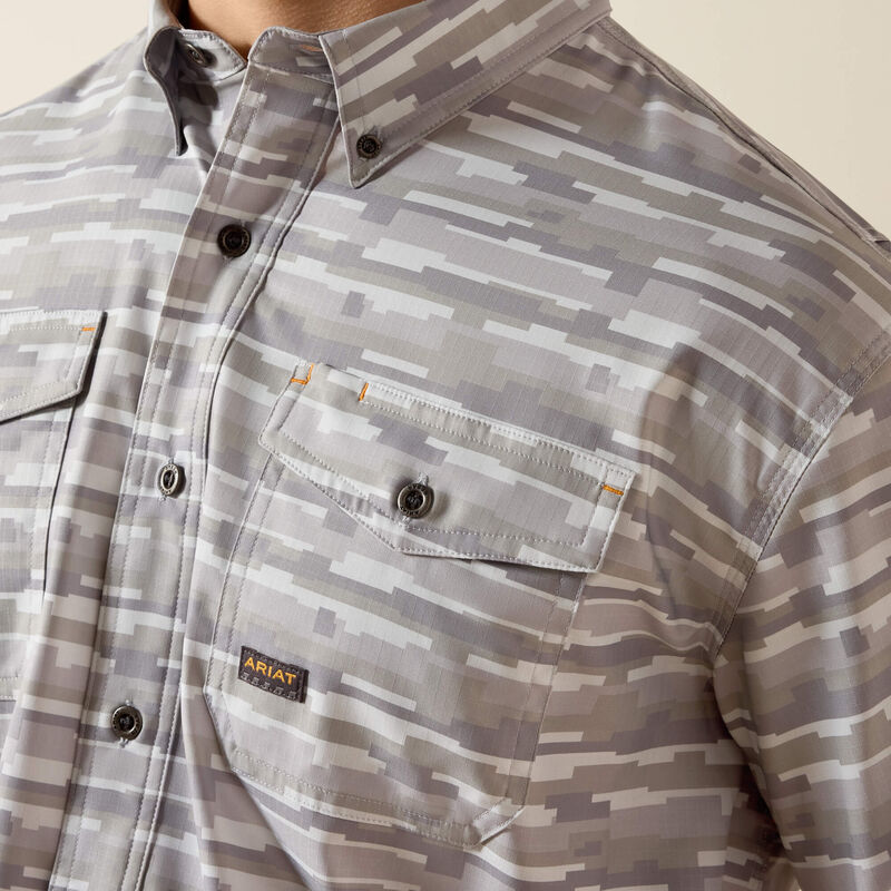 Rebar Made Tough VentTEK DuraStretch Work Shirt- Microchip Print