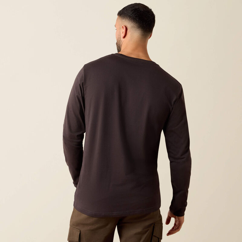 Rebar Cotton Strong Standard Logo Pocket LS T-Shirt- Licorice/Canteen