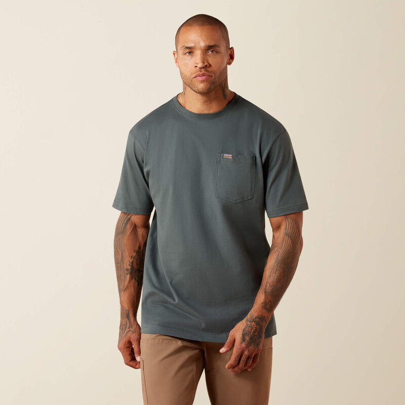 Rebar Cotton Strong Standard Pocket T-Shirt- Steel Green