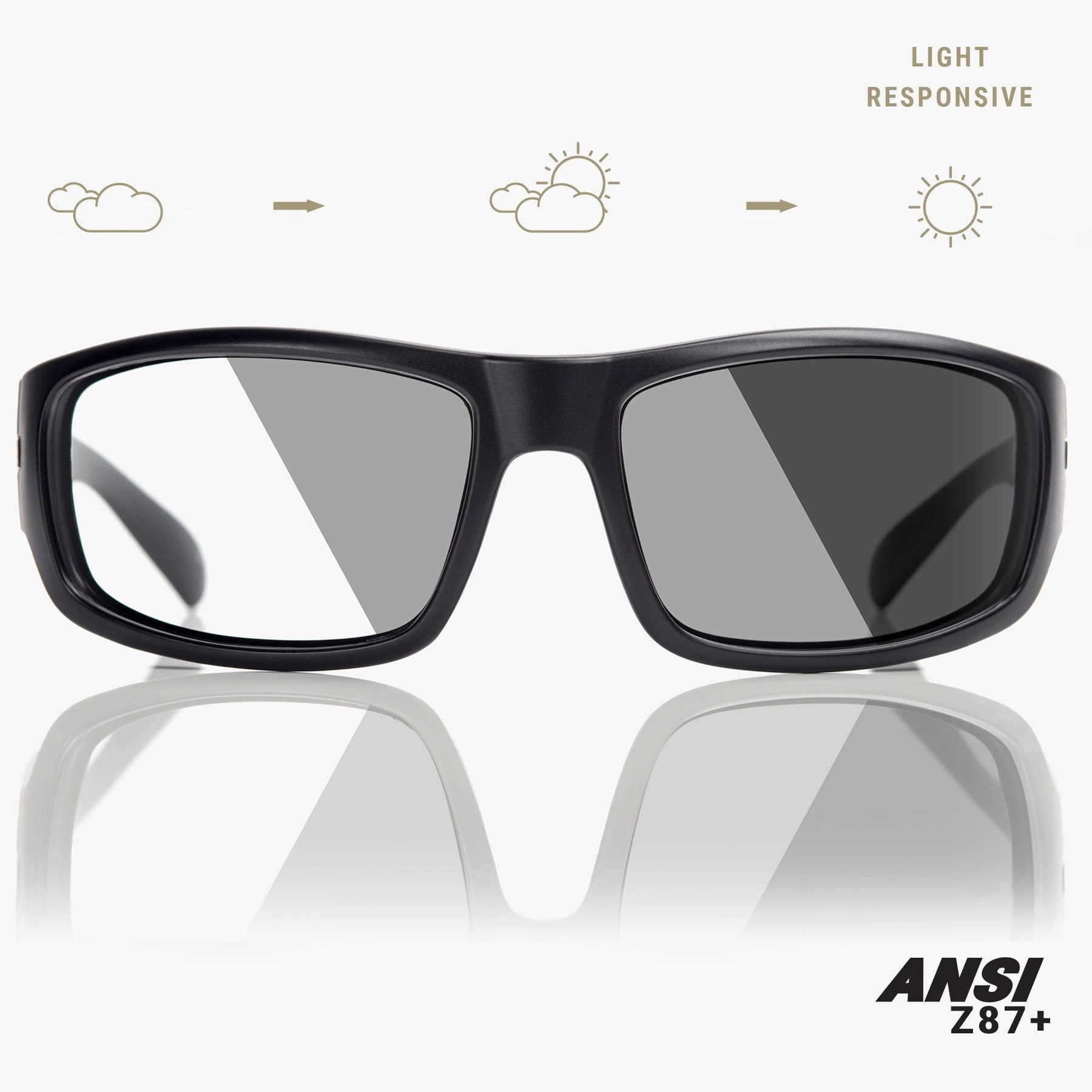 101 - Black on Black / Grey Light Photochromatic (Z87+)