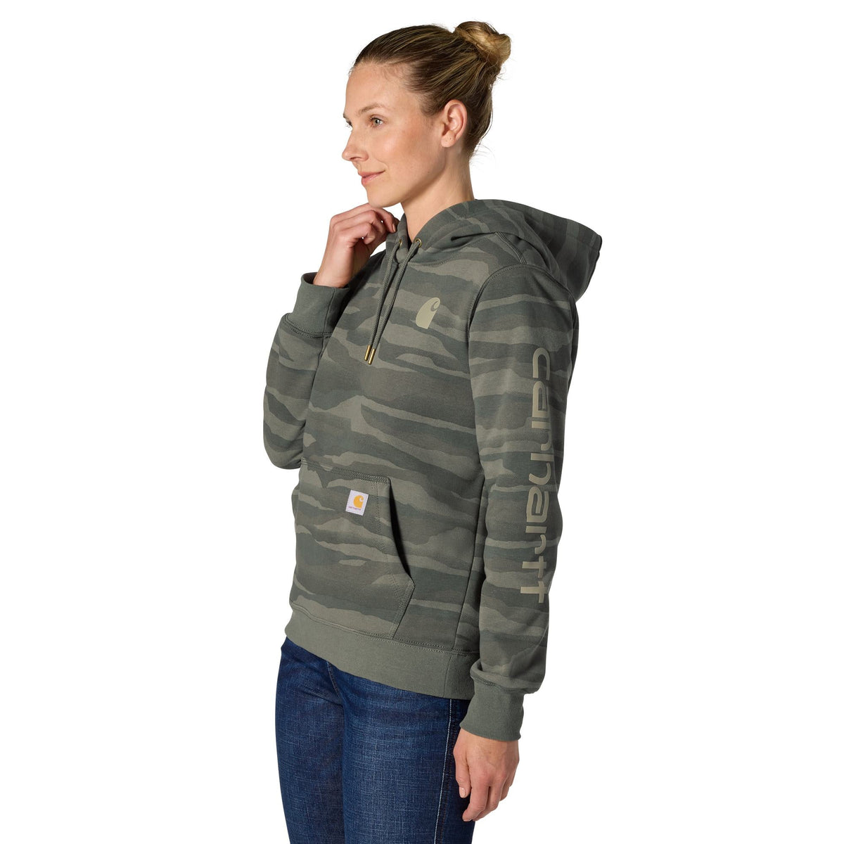 Women's Marquette Landscape Camo Sweatshirt- Dusty Olive