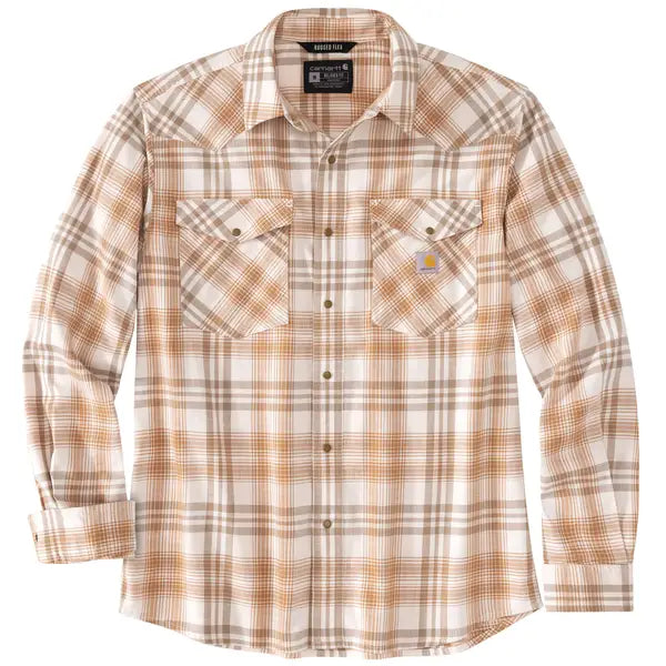 Montana Lightweight Snap-Front Plaid Shirt, Hickory Nut