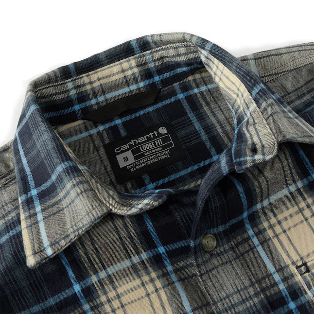 Hubbard Loose LS Plaid Shirt- Navy