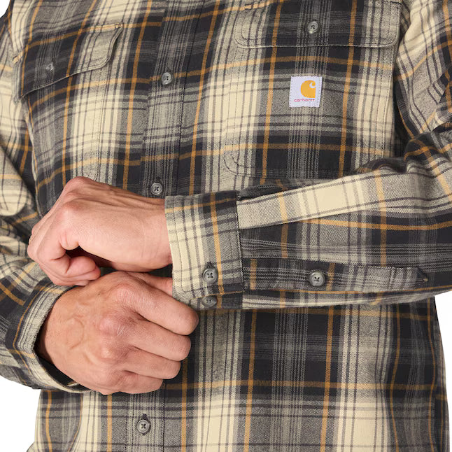 Hubbard Loose LS Plaid Shirt- Black