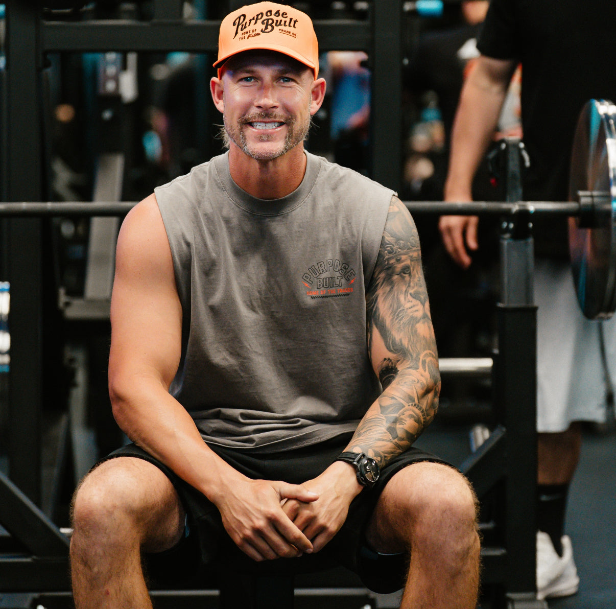 PB Customs Heavy Muscle Tee, Faded Grey