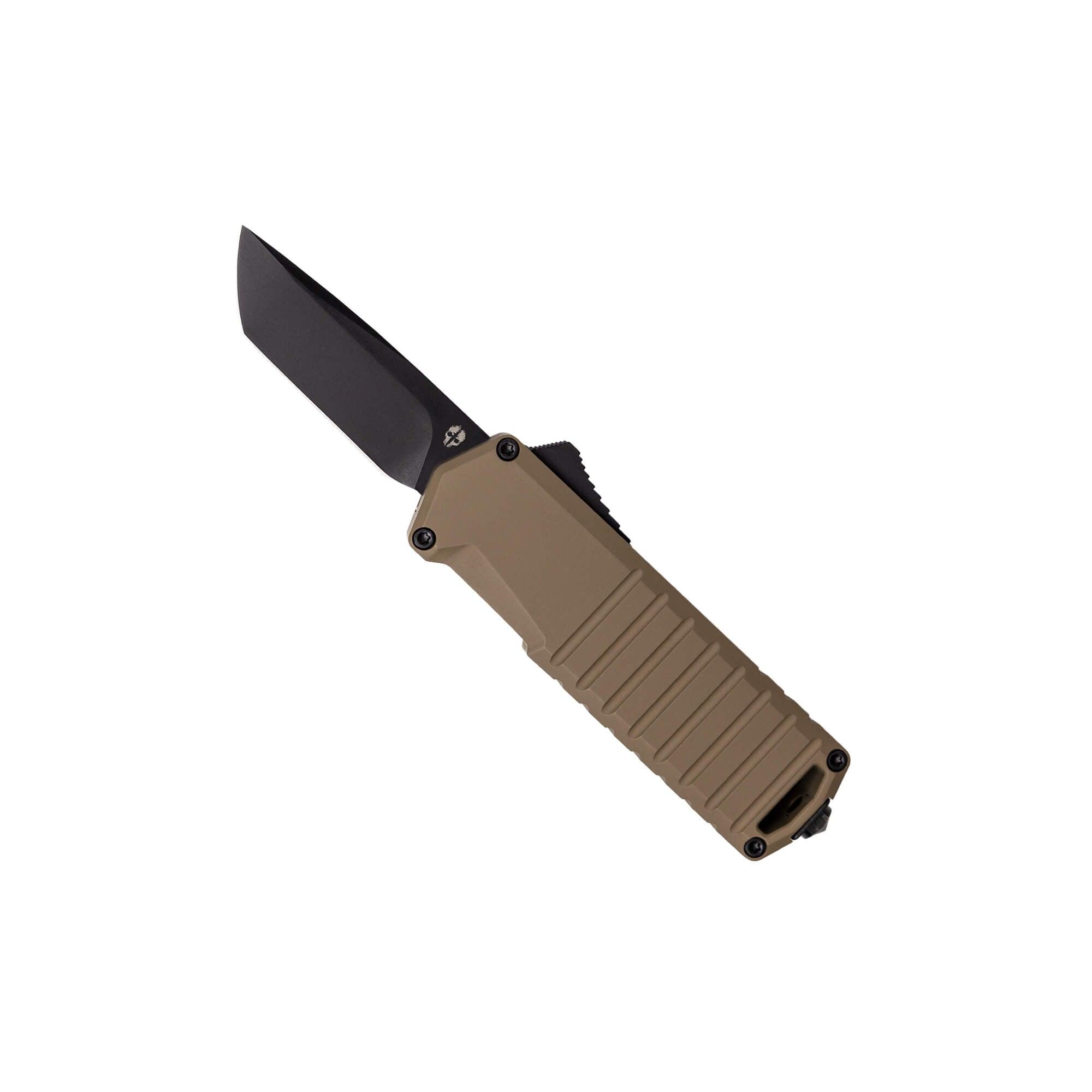 A2 Badger OTF Automatic - Desert // Black Accents - TEKTO - Everyday Carry