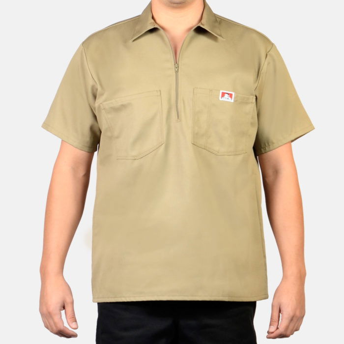 1/2 Zipper Short Sleeve - Khaki - Purpose-Built / Home of the Trades - -