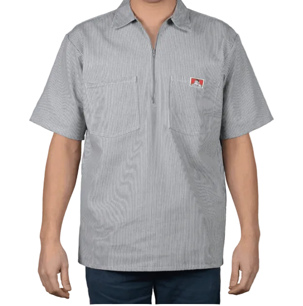 1/2 Zipper Short Sleeve Hickory Stripe - Purpose-Built / Home of the Trades - -