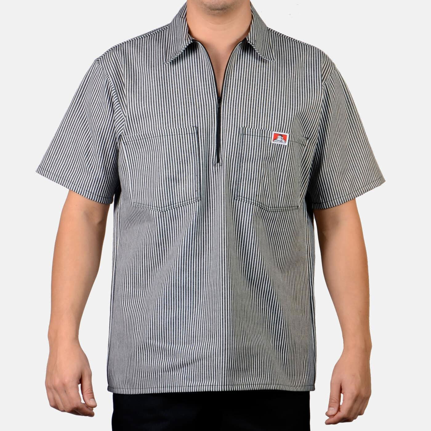 1/2 Zipper Short Sleeve Stripe - Black - Purpose-Built / Home of the Trades - -