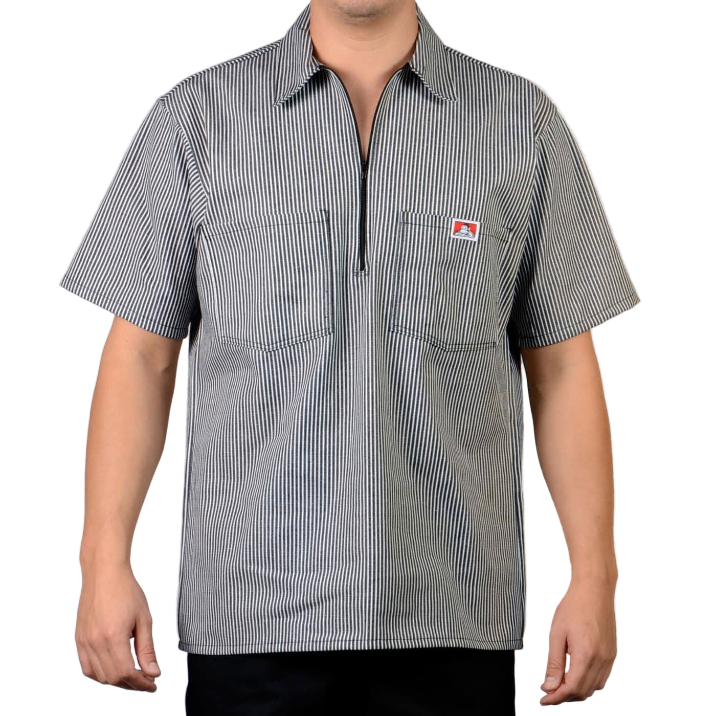 1/2 Zipper Short Sleeve Stripe - Black - Purpose-Built / Home of the Trades - -