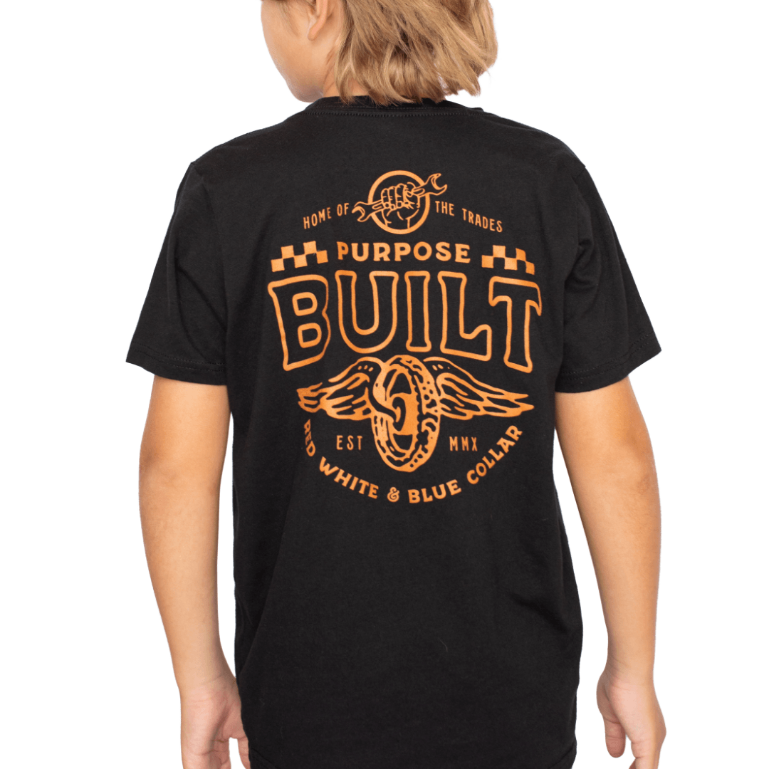 Youth Live Fast Tee, Black - Purpose-Built / Home of the Trades