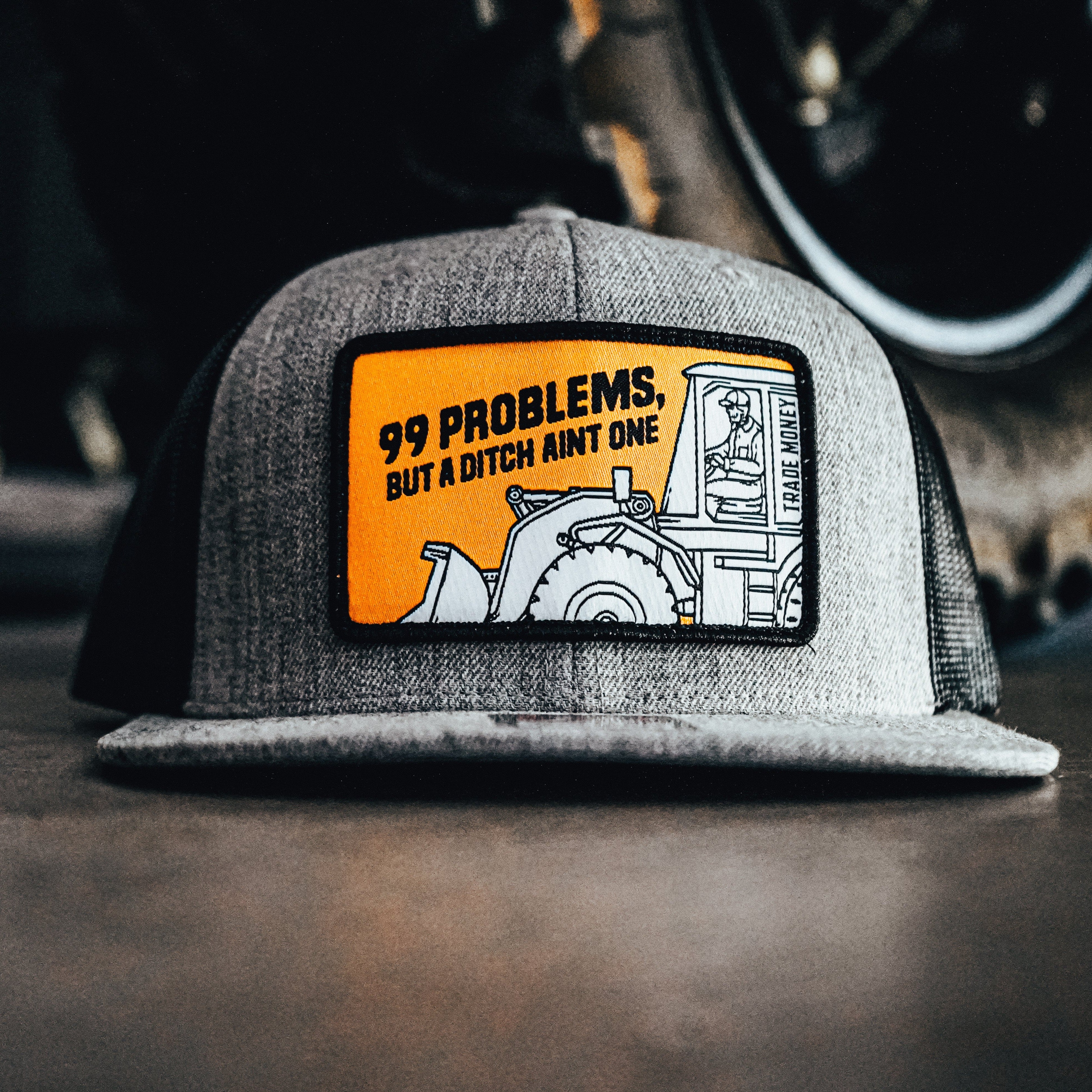 99 Problems Meshback, Heather Grey & Black - -