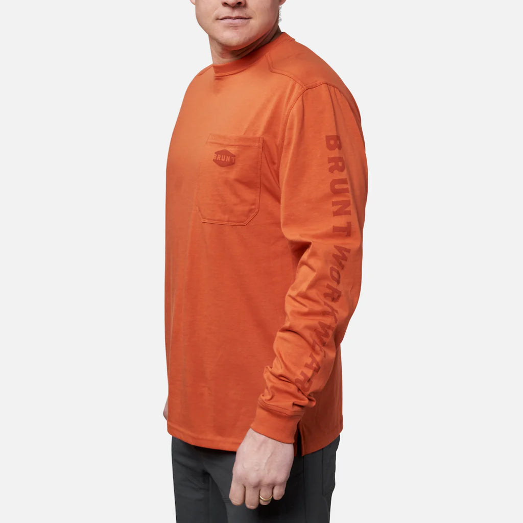 BRUNT LS Pocket Tee- BRUNT Orange