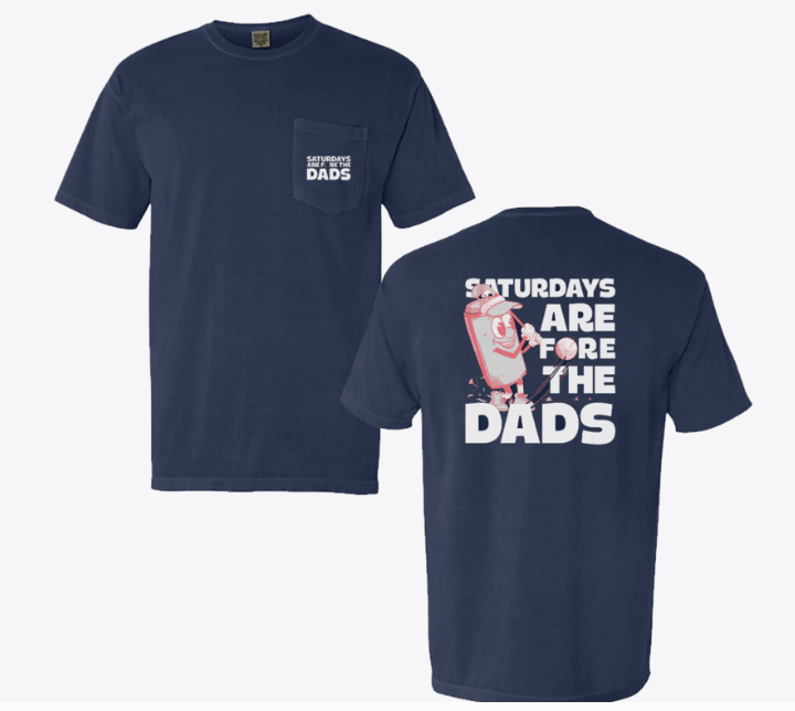 Saturdays Are Fore The Dads Golf Pocket Tee - Navy