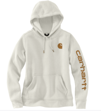 Women's Logo Sleeve Graphic Hoodie- Malt/ C. Brown