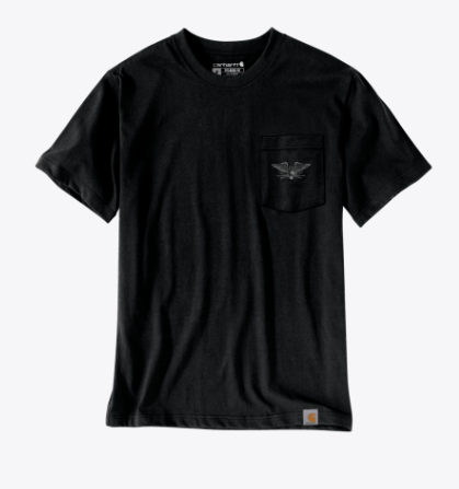 Irvine Relaxed Hardwork Eagle T-Shirt- Black/ Army Green