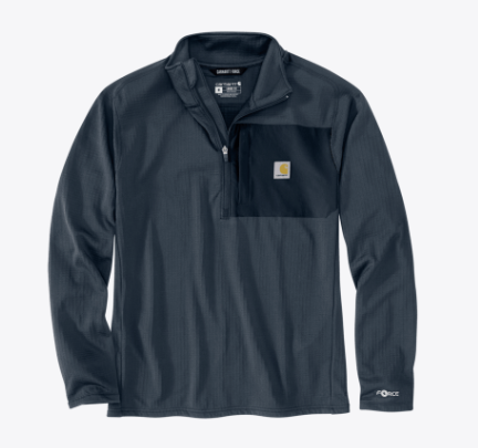 Force Ironwood Relaxed 1/2-Zip Mock Neck- Deep Smoke Blue
