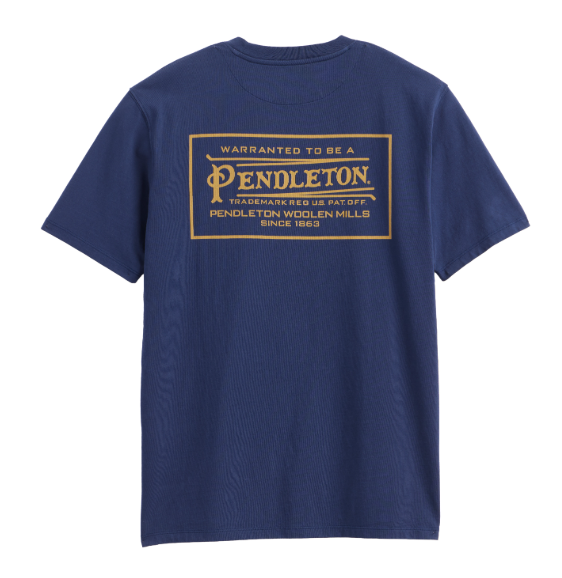 Deschutes Vintage Logo Tee- Navy/Gold