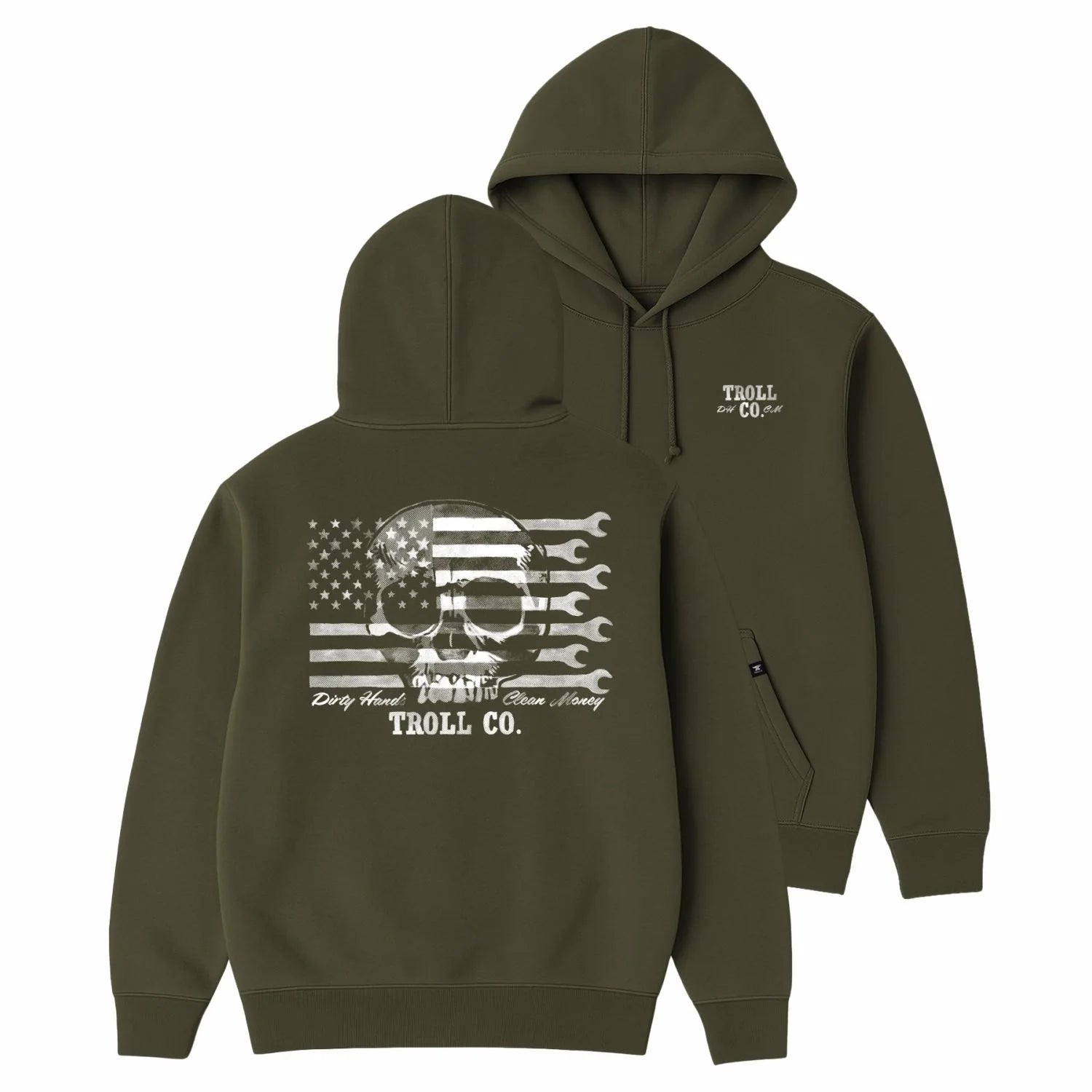 Flagship Skull Hoodie- Military Green