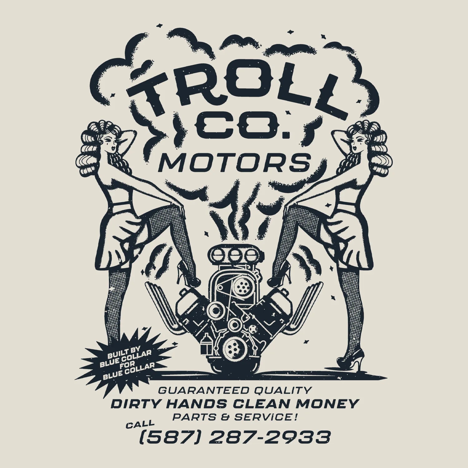 Troll Co Motors SS Tee- Sand