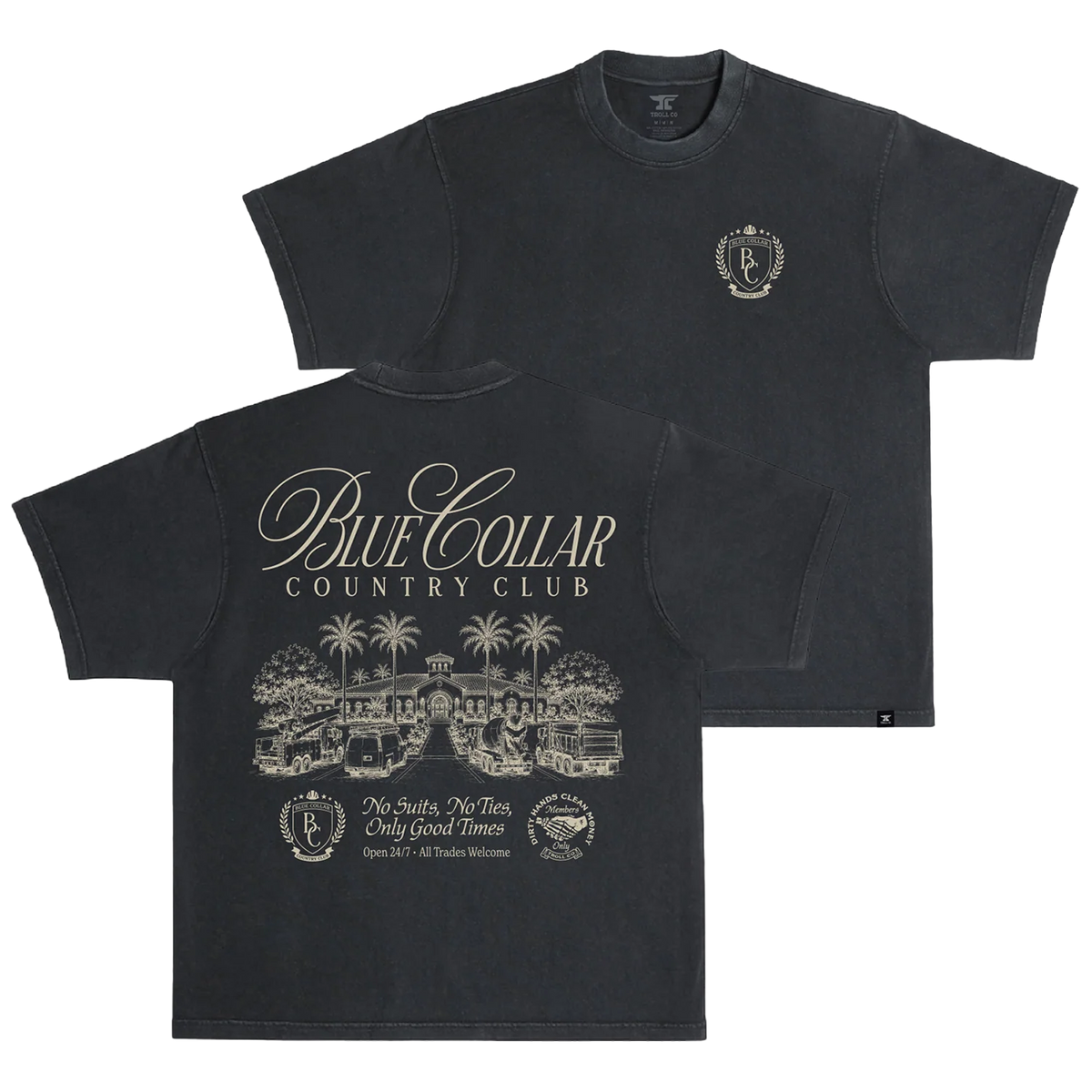BCCC Palms Heavyweight Pigment Dye T-Shirt - Black
