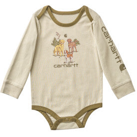 Infant Long-Sleeve Dog Bodysuit - Elm