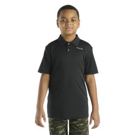 Youth Boys Short Sleeve Force Sun Defender Polo - Caviar Black