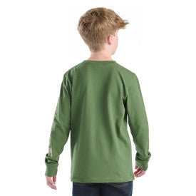 Youth Boys Long-Sleeve Pocket T-shirt - Bronze Green