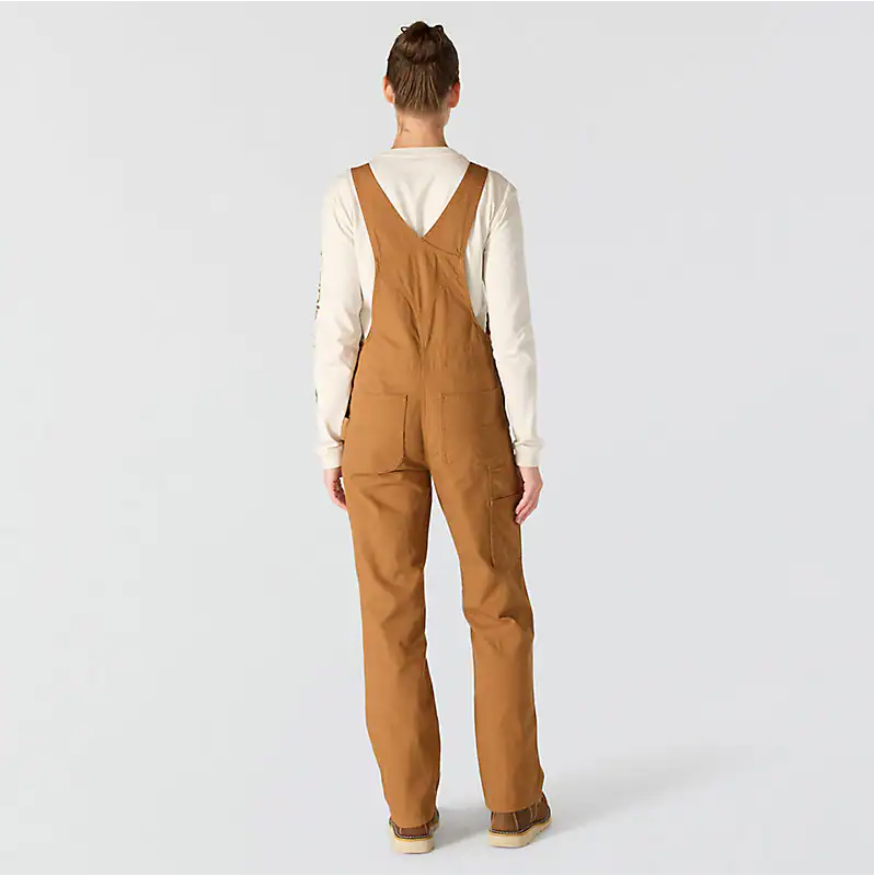 Women's Rugged Flex Loose Fit Canvas Bib Overall - Carhartt Brown