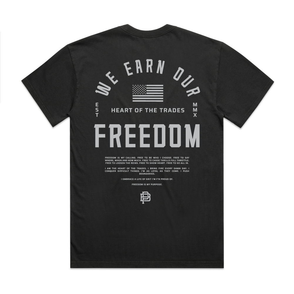 Youth - We Earn our Freedom, HD Tee, Faded Black