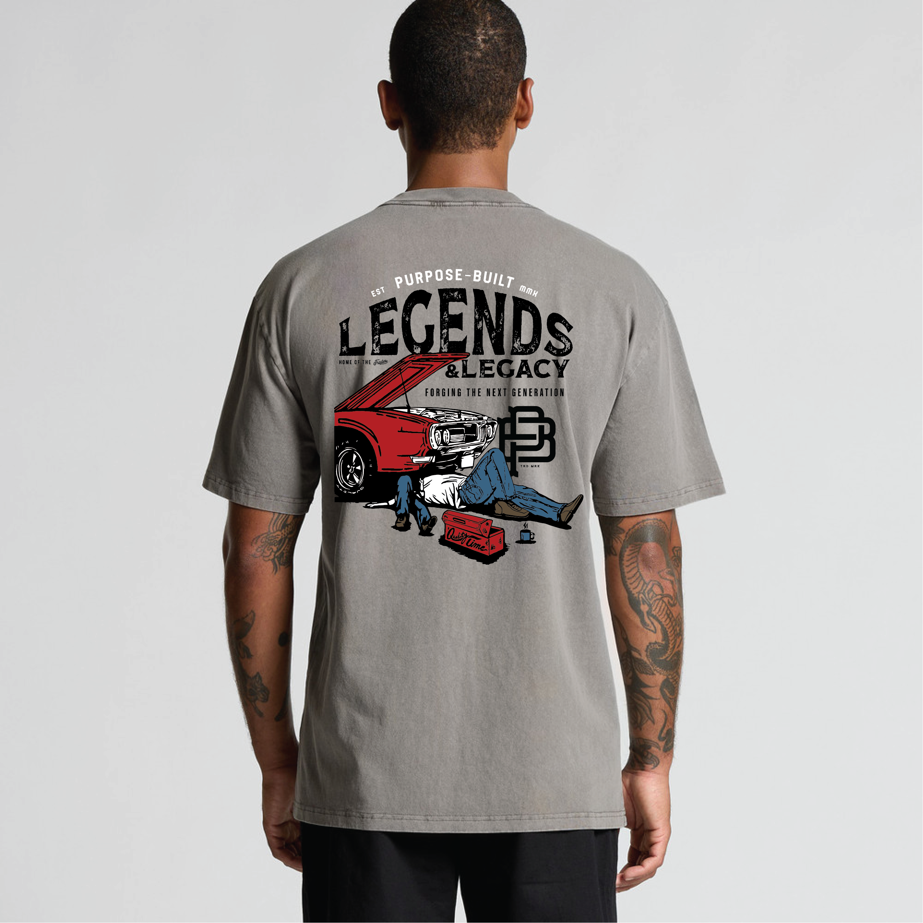 The Legend & the Legacy Tee, Heavy Faded Grey