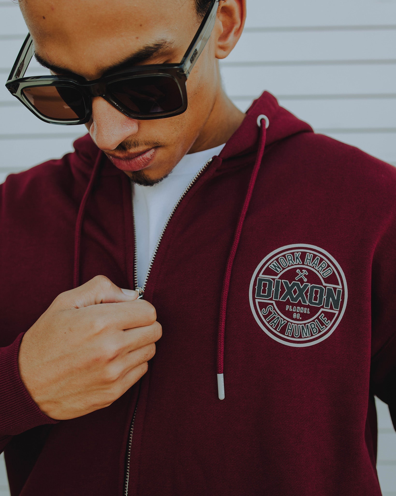 Gray & Black Corpo Zip Up - Maroon