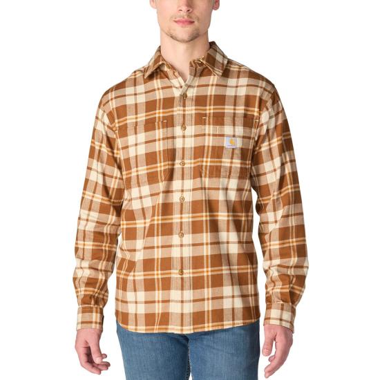 Hamilton Relaxed LS Plaid Shirt- Carhartt Brown