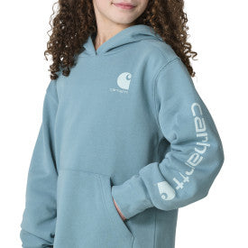 Youth Girls Long-Sleeve Logo SweatShirt -Mineral Blue
