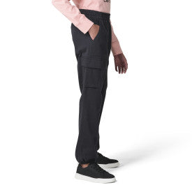 Youth Girls French Terry Cargo Jogger - Caviar Black