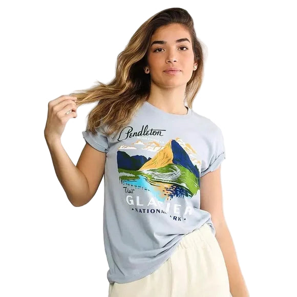 Glacier National Park Graphic Tee- Blue Fog