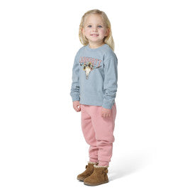 Youth Girls Long-Sleeve Steer T-Shirt - Hydro Heather