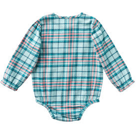 Infant Long-Sleeve Flannel Bodysuit - Blue Haze