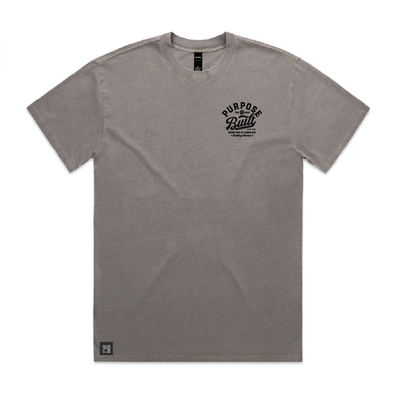 Script HD Tee, Faded Grey