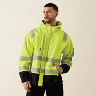 Ariat FR Hi-Vis Hooded Waterproof Jacket