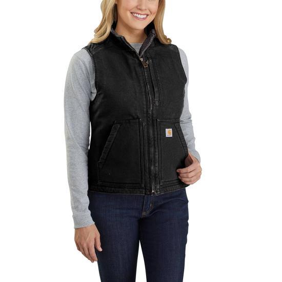 Women’s Sherpa Mock Neck Vest - Black - Purpose-Built / Home of the Trades