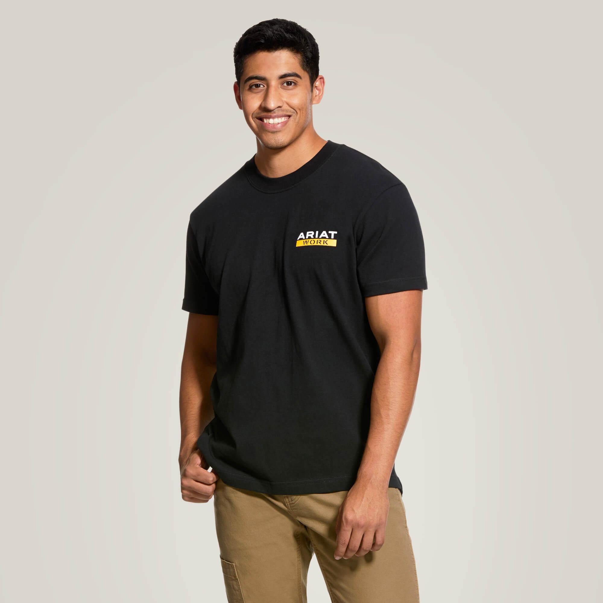 Rebar Cotton Strong Roughneck Graphic T-Shirt - Black - Purpose-Built / Home of the Trades