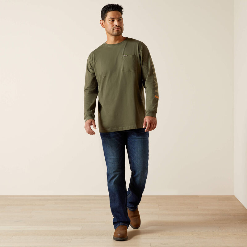 Cotton Strong Standard Logo Pocket TShirt Long Sleeve - GrapeLeaf