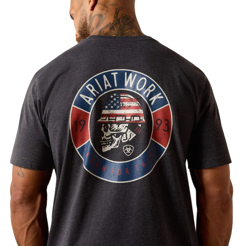 Rebar Cotton Strong Skull T-Shirt- Charcoal Heather