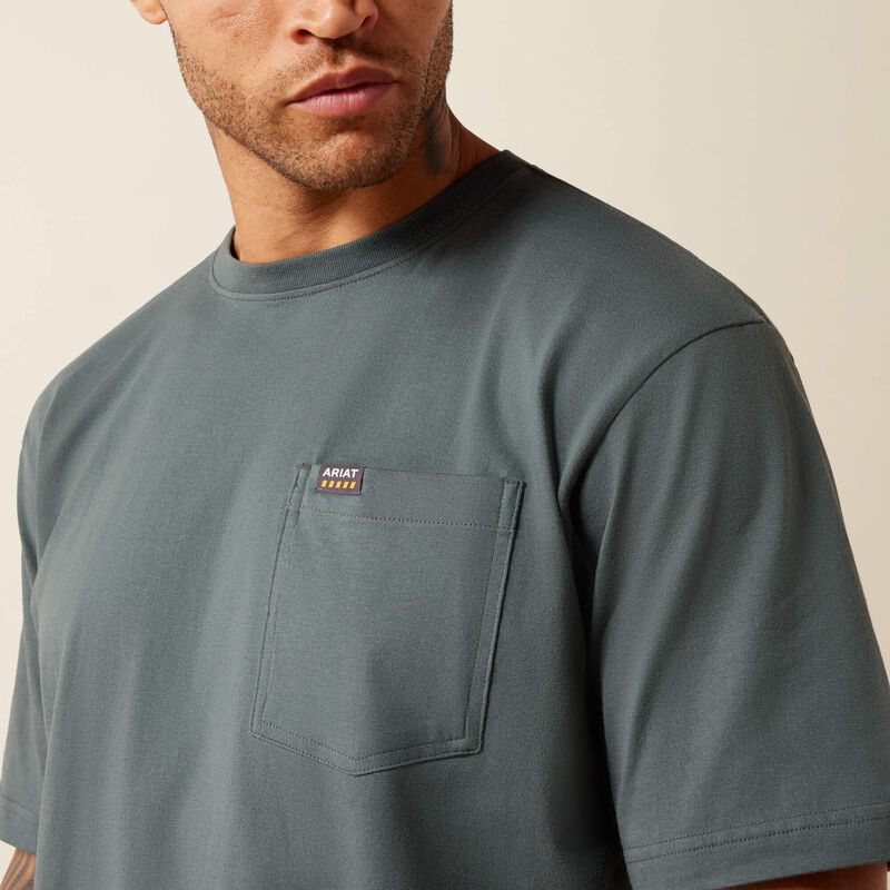 Rebar Cotton Strong Standard Pocket T-Shirt- Steel Green