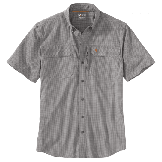 Force Lightweight Short Sleeve Plaid Shirt - Asphalt - Purpose-Built / Home of the Trades