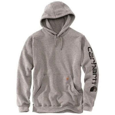 K288 Loose Fit Midweight Logo Sleeve Graphic Hoodie - Heather Grey/Black