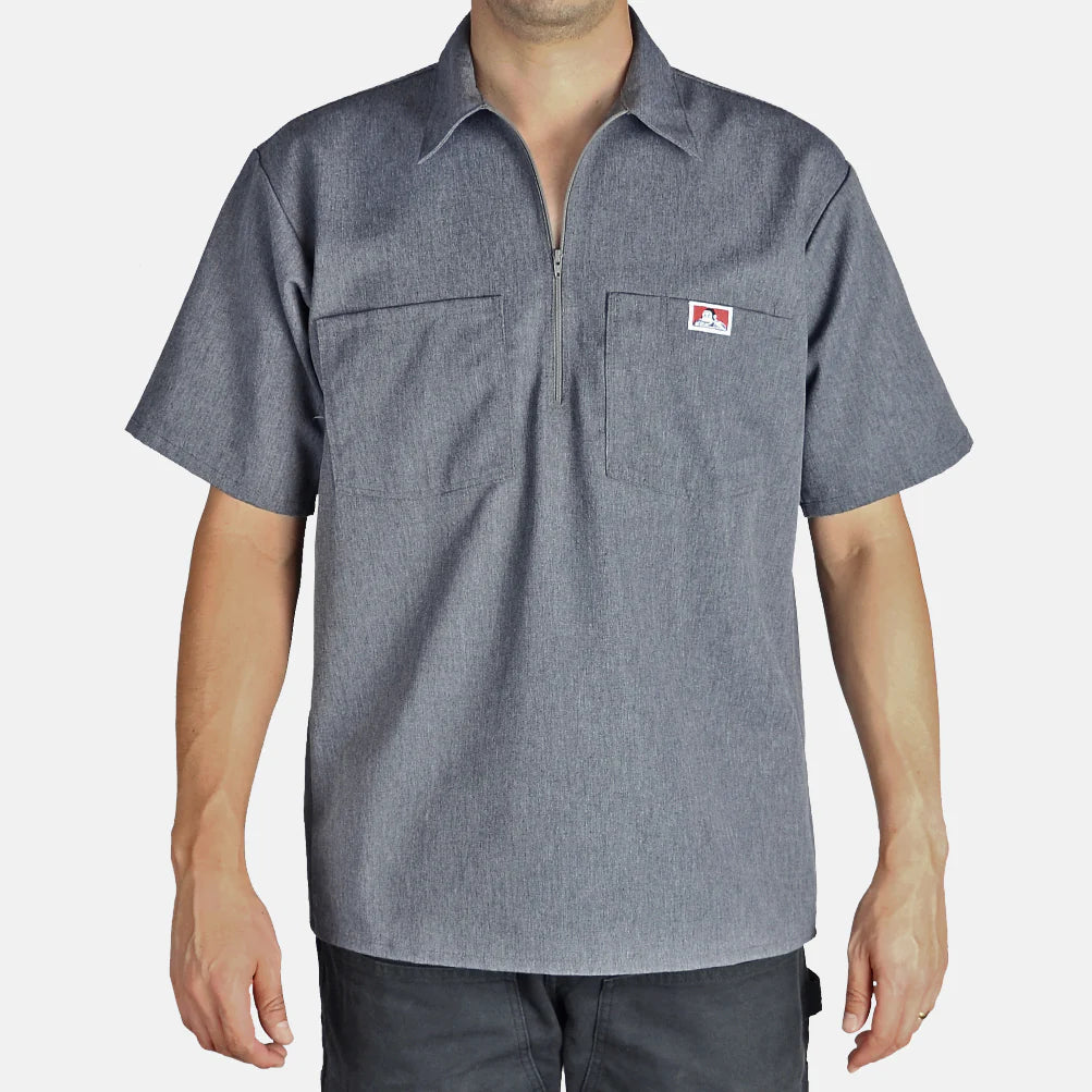 1/2 Zipper Short Sleeve - Charcoal Heather