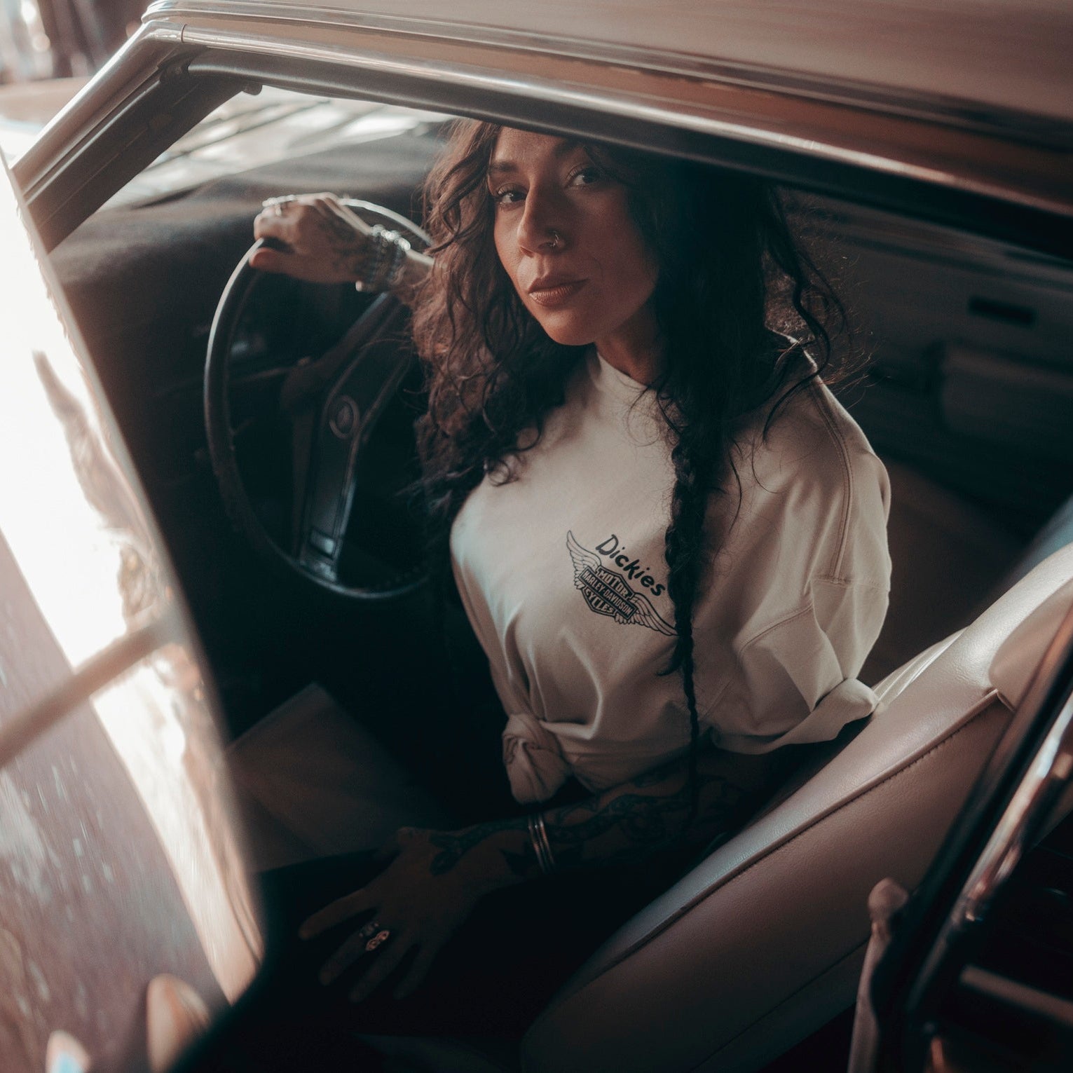 Dickies x Harley Davidson Wash Tee, Bone
